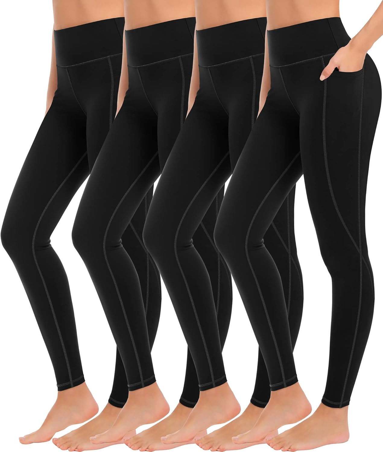 MIRITY Yoga Leggings with Pockets for Women - High Waist Tummy Control