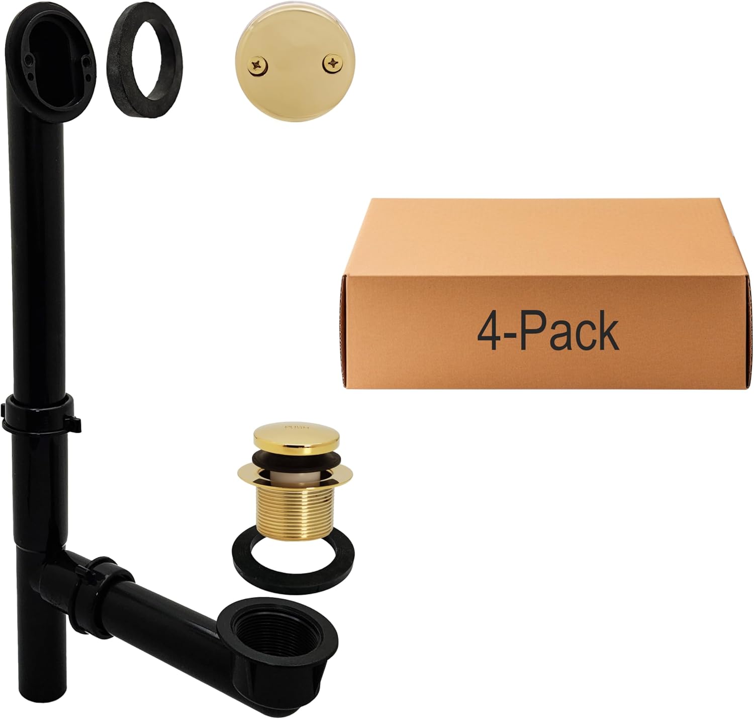 Westbrass 14 in Black Poly Tubular Bathtub Waste Assembly Kit