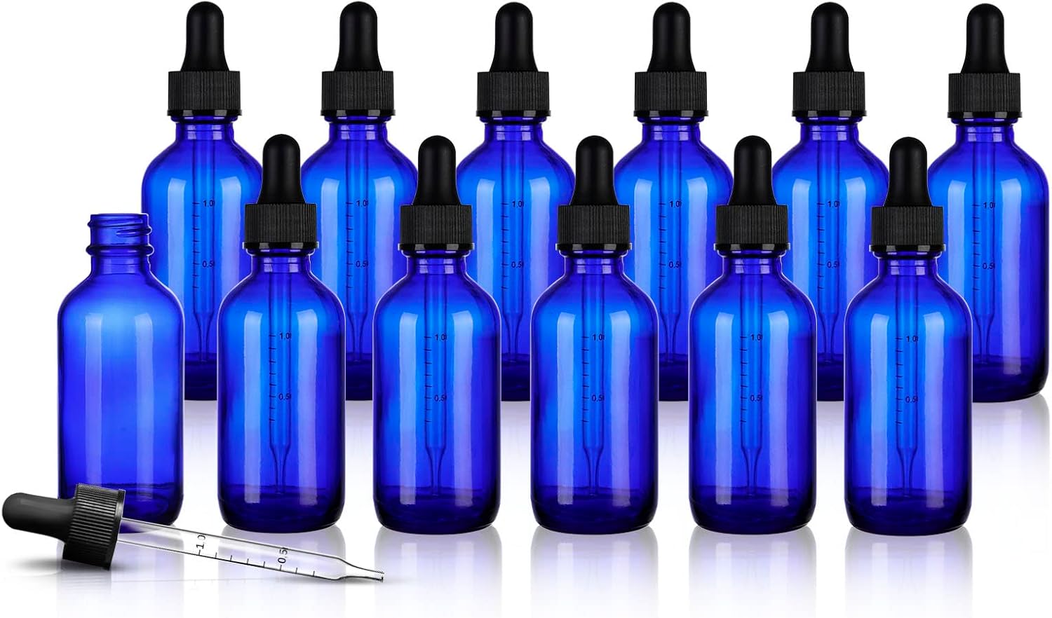 Leak-Proof 2oz Blue Glass Dropper Set