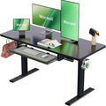 Electric Standing Desk 48x24 in with Ergonomic Keyboard Tray - Smooth