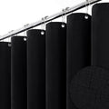 Extra Wide Shower Curtain 108x72 in Linen Texture - Waterproof Black