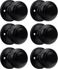 goldenwarm Matte Black Dummy Door Knobs 6 Pack - No-Turn Closet Pull