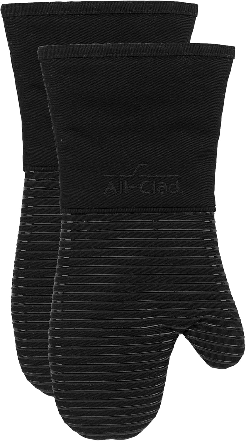 All-Clad Silicone Oven Mitts: Heat Resistant up to 500F - 2-Pack Black