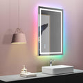 LOAAO 28in x 36in LED Bathroom Mirror with Lights - Dimmable RGB