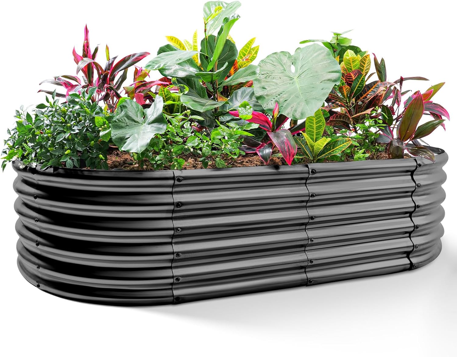 Land Guard Galvanized Metal Raised Garden Bed Kit for Outdoor Use