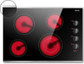 30 in Electric Cooktop 4 Burners Knob Control - Durable Glass Frame