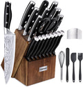 Knife set 23 Pc Kitchen Knife Set with Block and Sharpener - Ultra