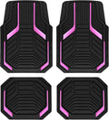 PIC AUTO Heavy Duty Rubber Floor Mats, Pink Aluminum Film