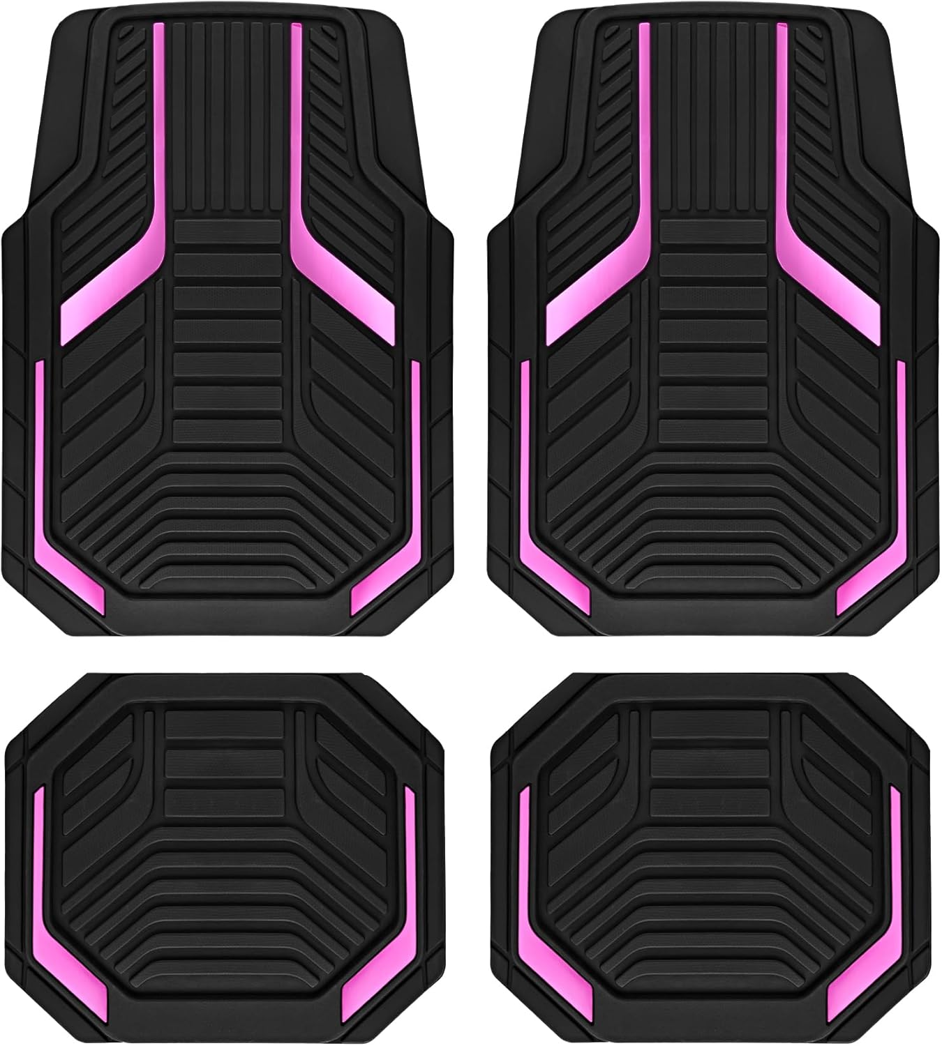 PIC AUTO Heavy Duty Rubber Floor Mats for All Weather Protection