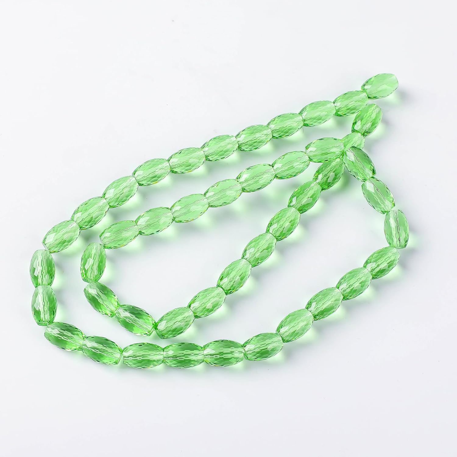 Apple Green Glass Jewelry Beads Set 8X11mm