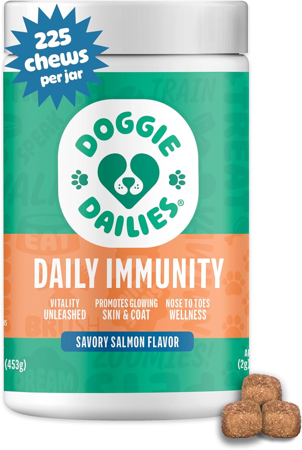 Doggie Dailies Omega 3 Salmon Oil Chews for Dogs' Health