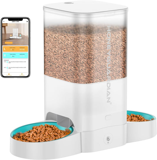 HoneyGuaridan 5L Automatic Cat Feeder: Dual Power, App Control