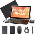 Android 15 Tablet 10 in 2 in 1 with Keyboard and Case - Portable Work