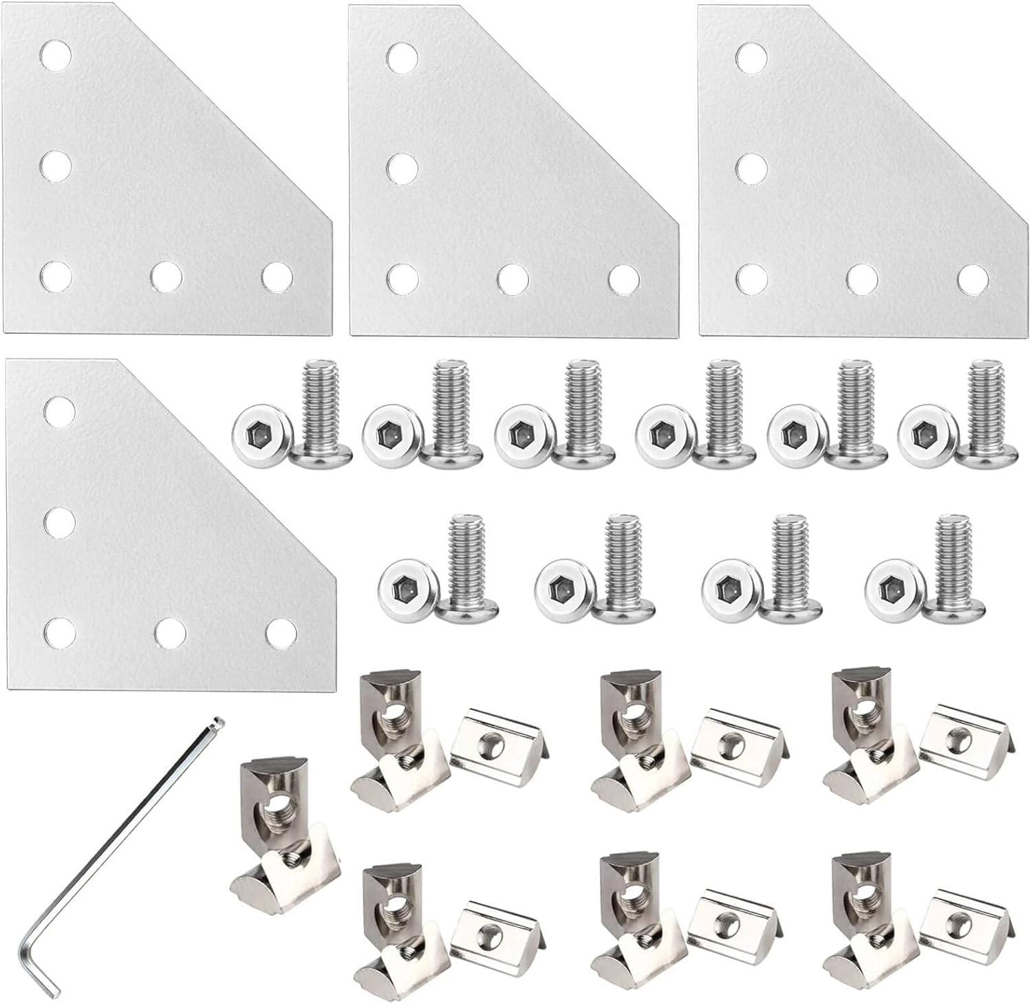 4Set 4040 Corner Bracket L Shape Joint Plates for Aluminum Extrusion