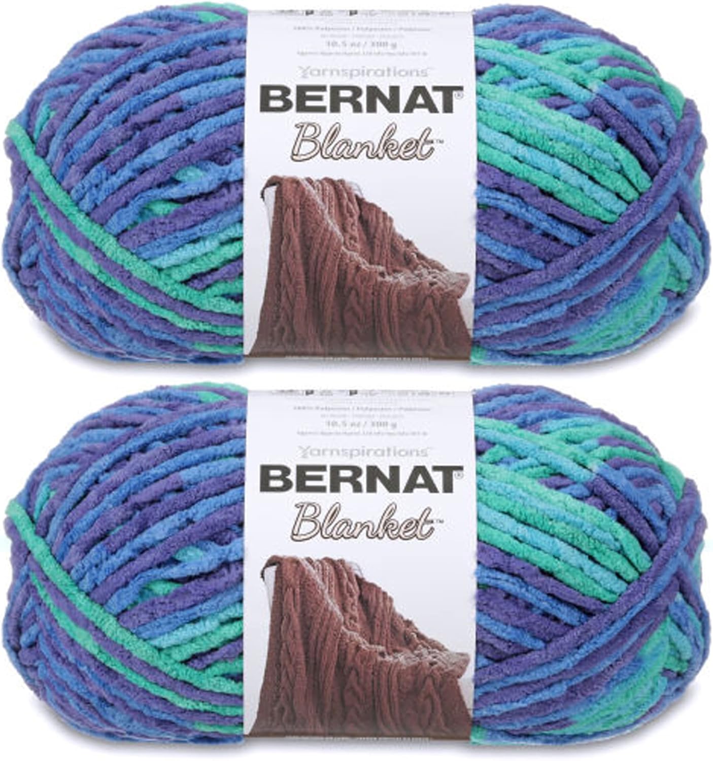 Bernat Blanket Ocean Shades Yarn - Super Bulky Chenille Yarn