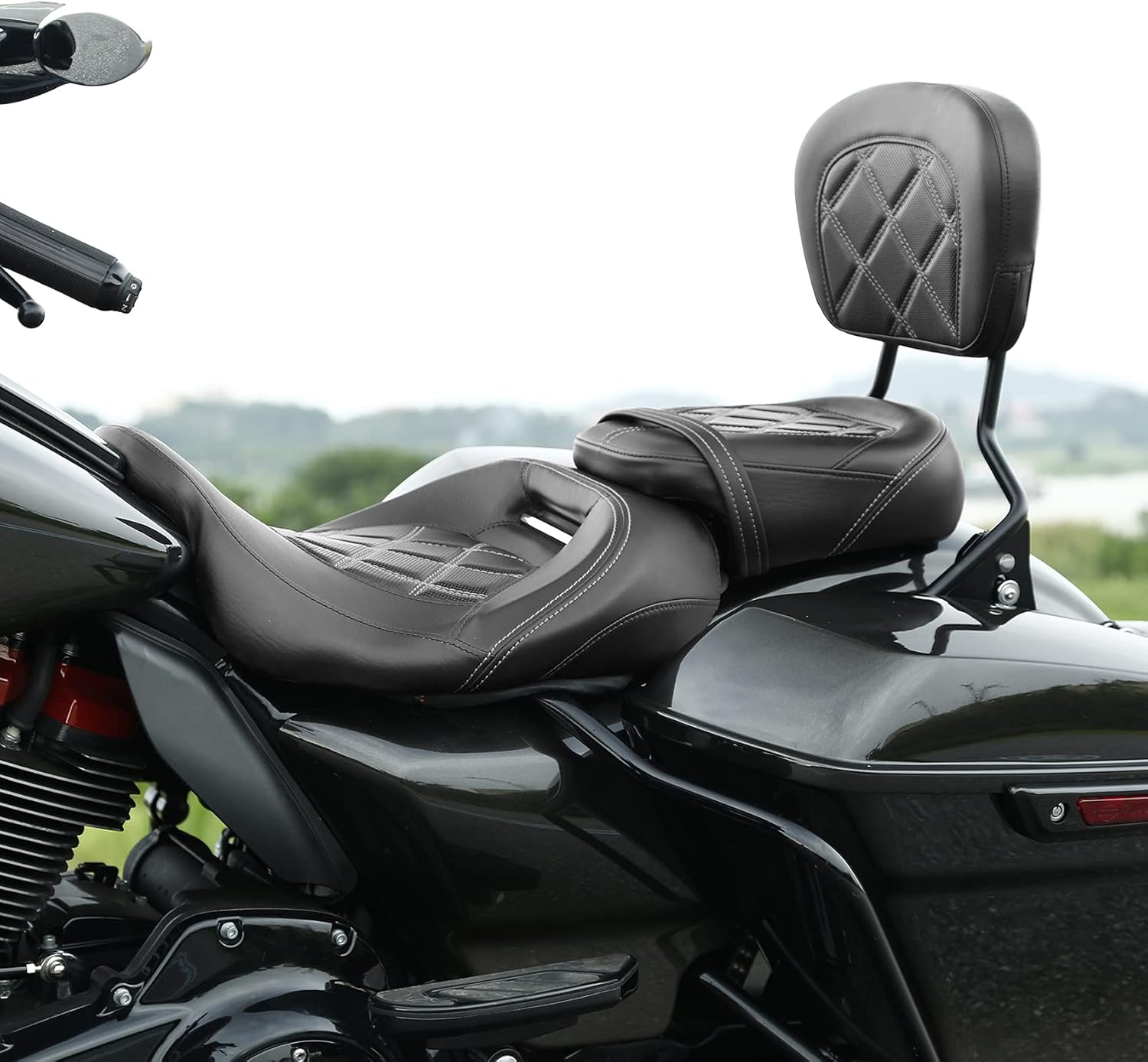 TCT-MOTORPARTS Low-Profile Driver Passenger Seat for Harley