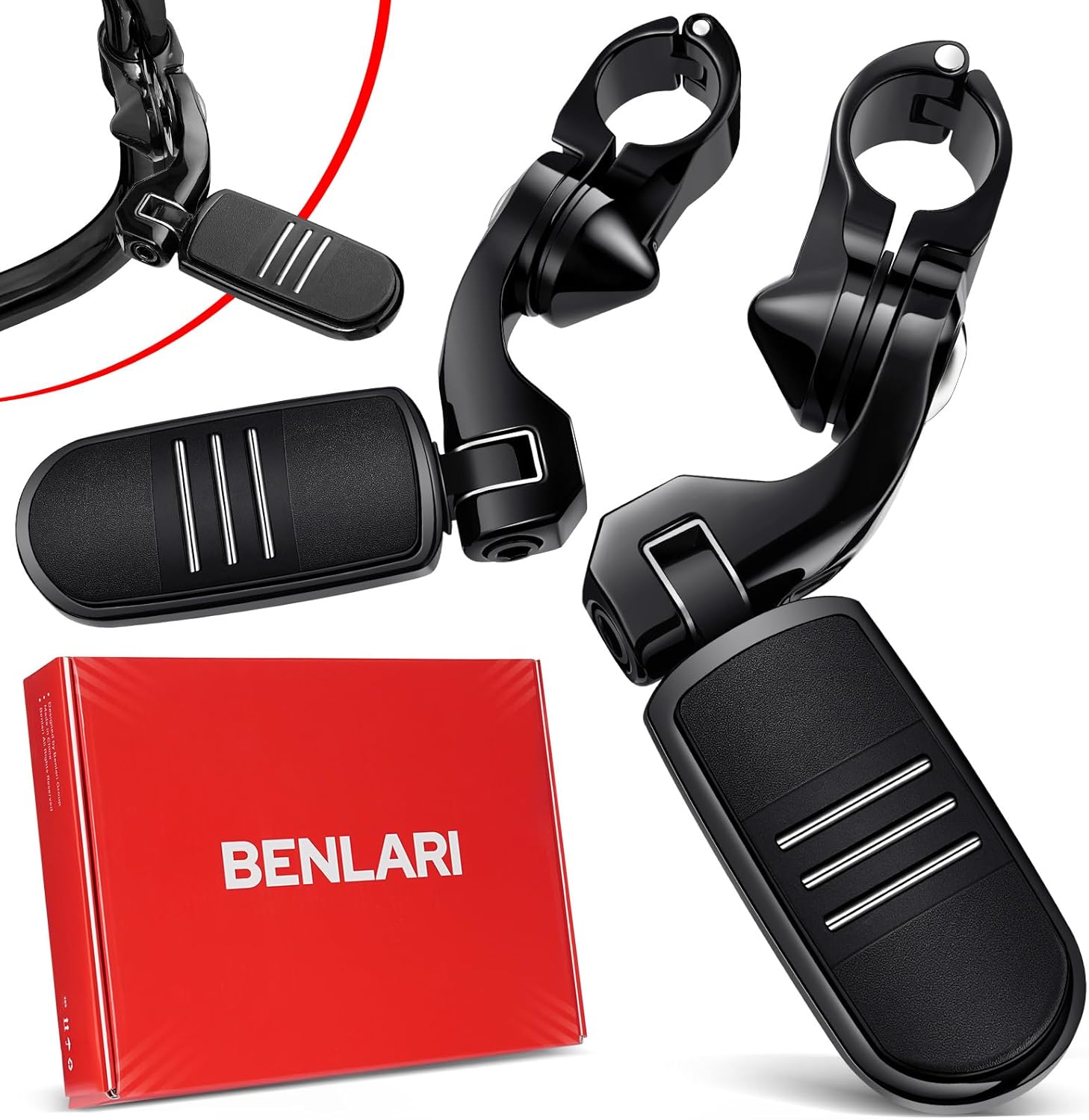 Benlari Highway Pegs for Harley Davidson - Durable 304 Steel