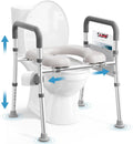Senior-Friendly Raised Toilet Seat with Handles