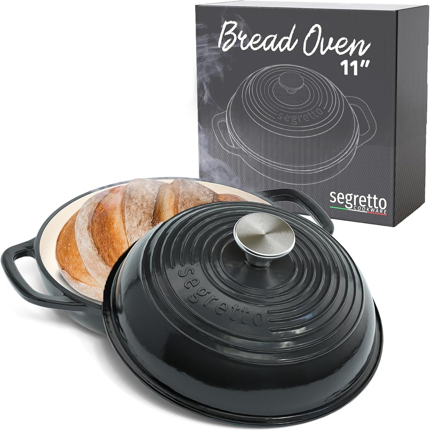 Enameled Cast Iron Bread Pan with Lid for Perfect Baking