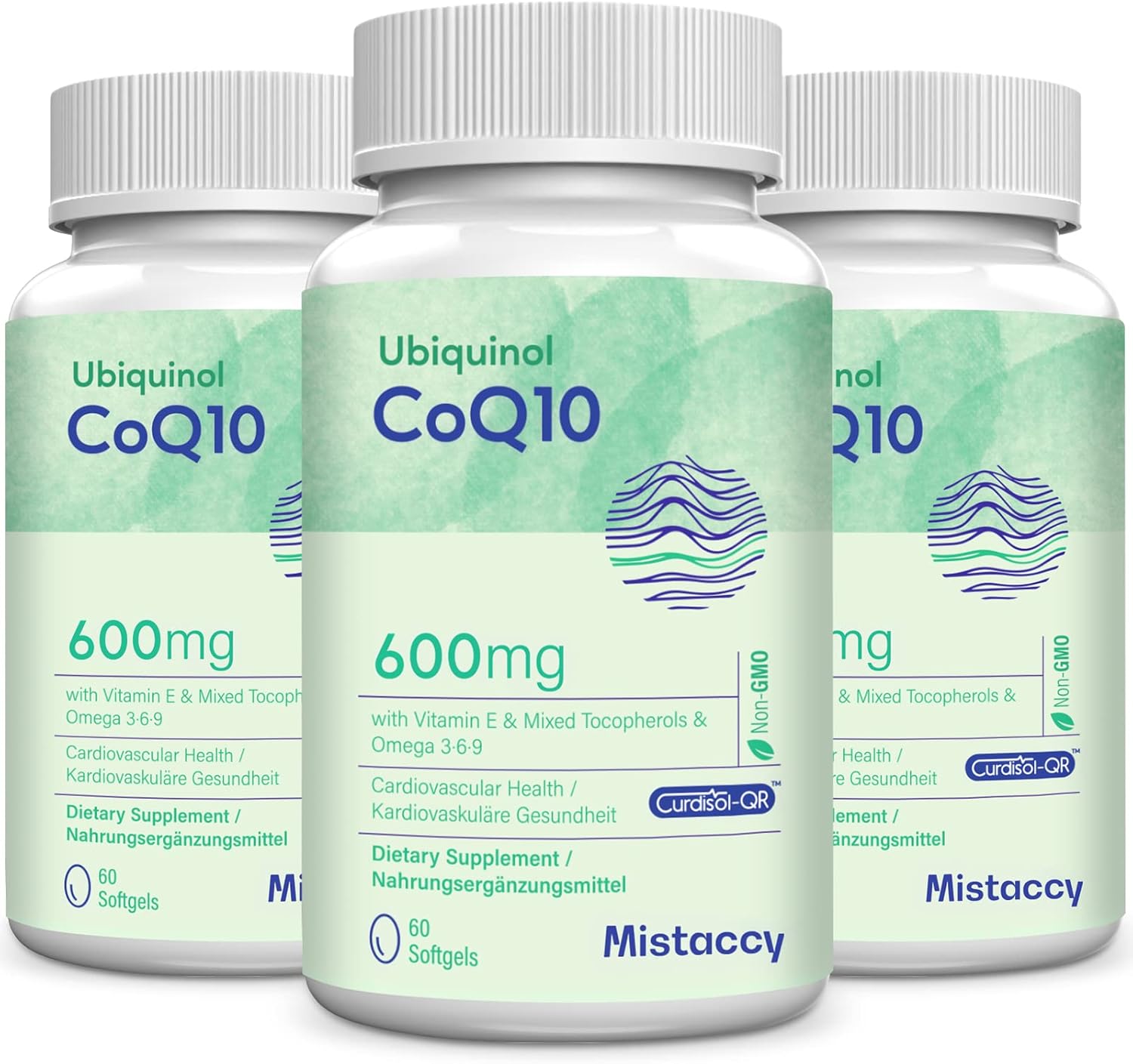 High Absorption CoQ10 600mg Softgels with Vitamin E & Omega 3