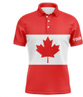 Mens Golf Polo Shirts Canadian Flag Patriotic Personalized Canada Golf