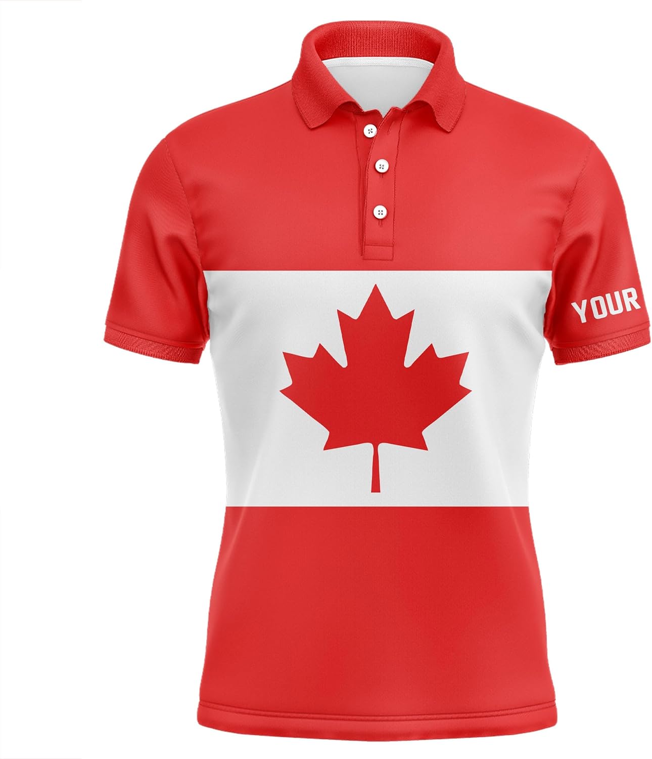 Canadian Flag Men's Golf Polo - Patriotic Personalized
