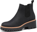 Chunky Platform Chelsea Boot With Elastic Low Wedge Heel - Stylish