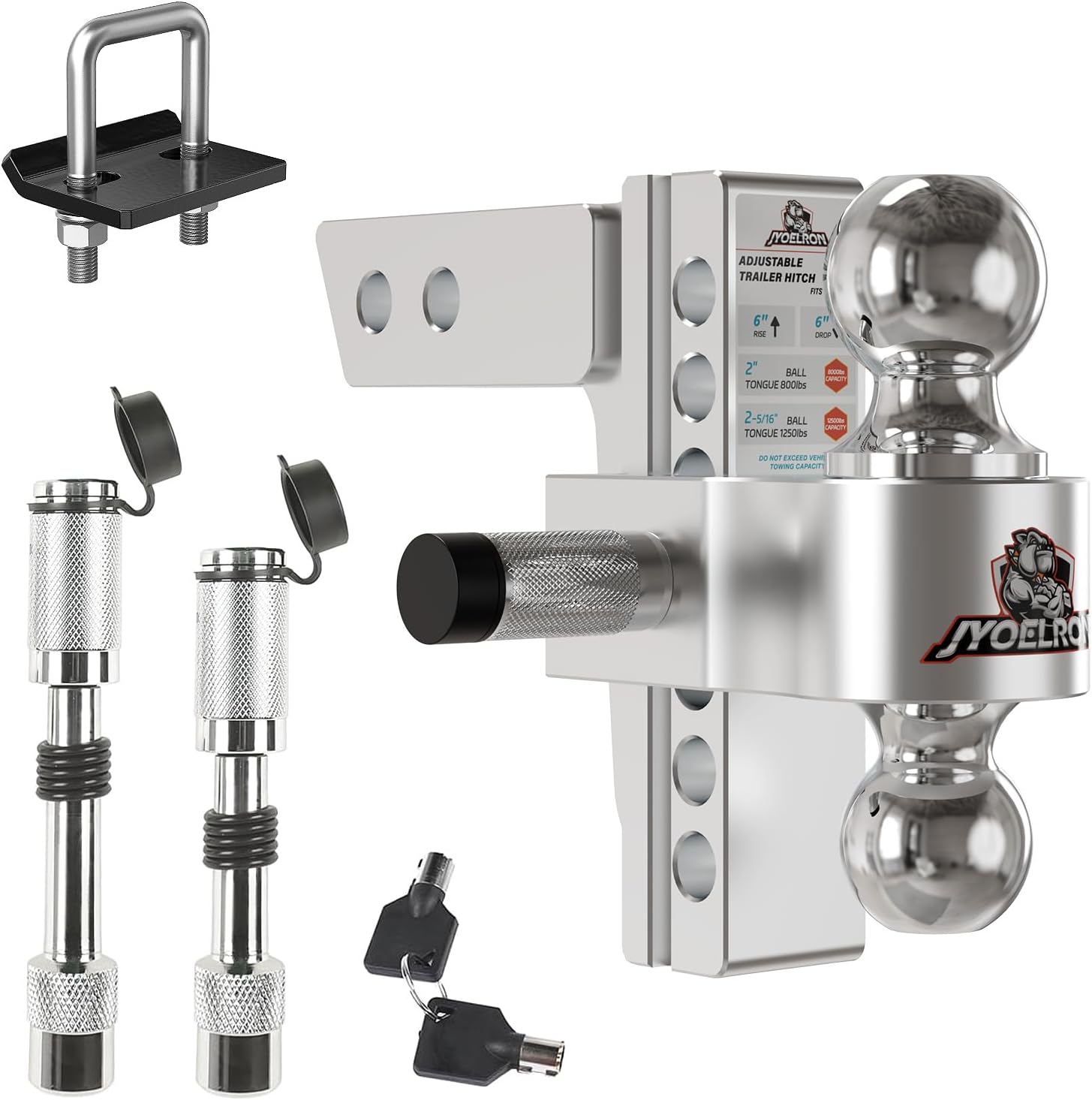 Adjustable Trailer Hitch with Dual Ball for Heavy Duty Towing