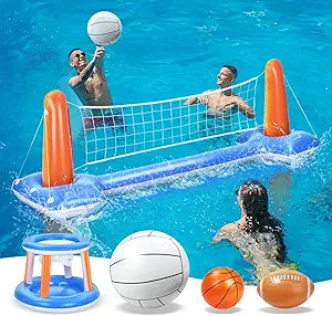 BELLOCHIDDO Pool Toys for Summer Fun - Basketball & Volleyball