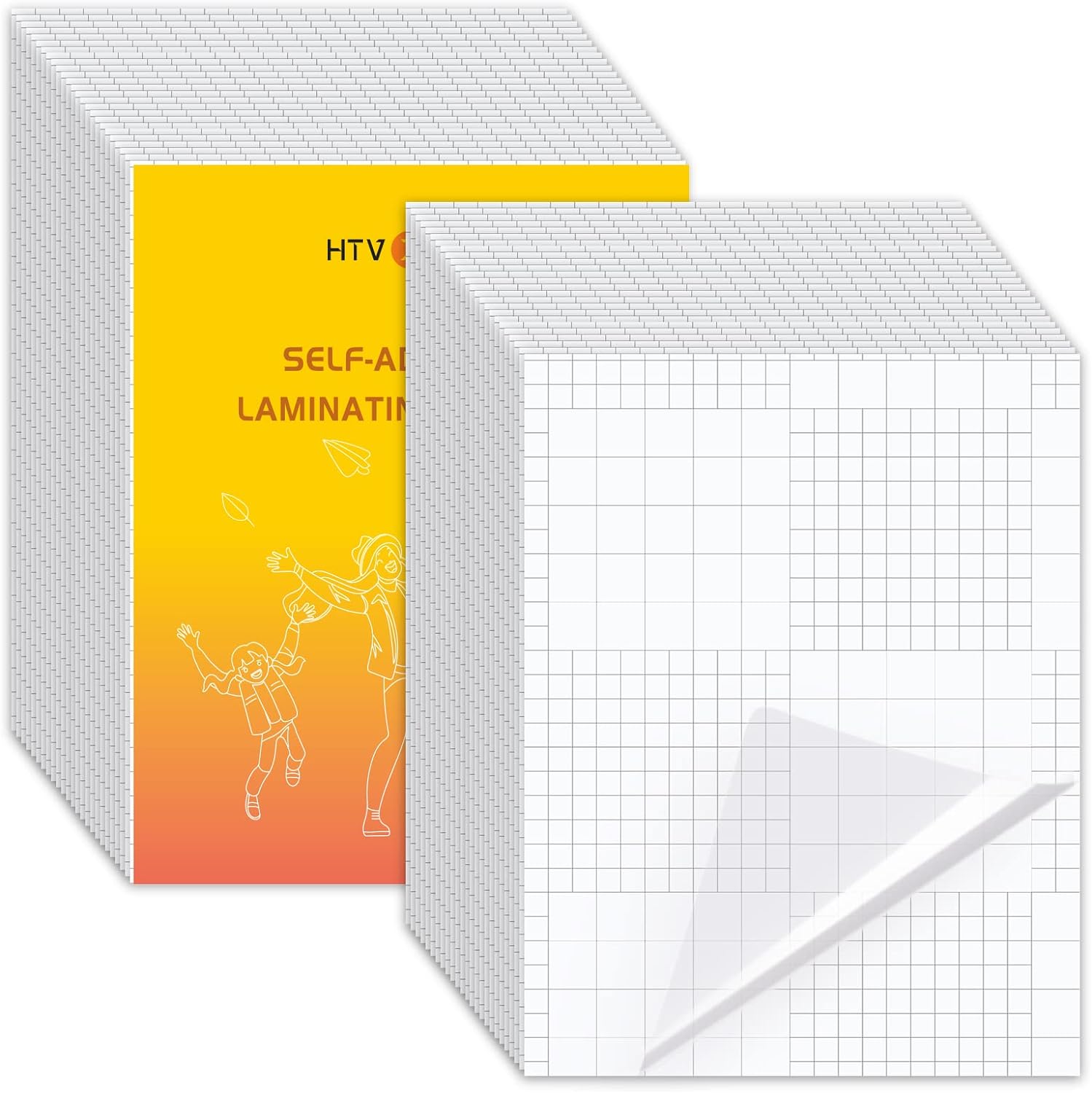 HTVRONT 50 Self-Adhesive Laminating Sheets - No Machine Needed