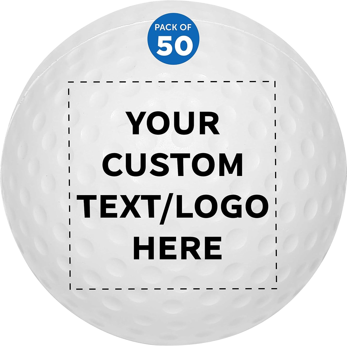 50-Piece Custom Golf Stress Balls Set - Bulk Pack for Stress Relief