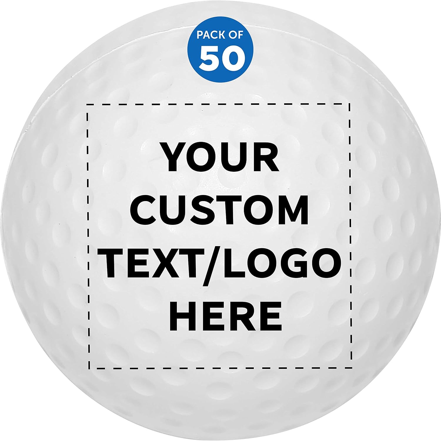 50-Piece Custom Golf Stress Balls Set - Bulk Pack for Stress Relief