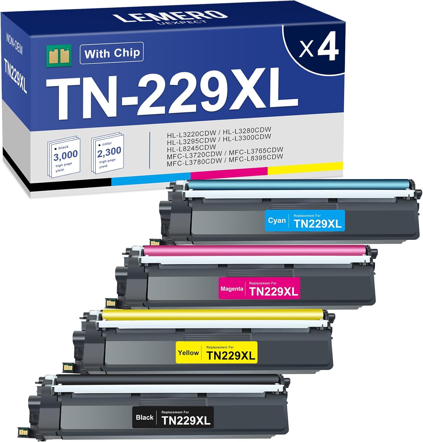 TN229XL High Yield Toner Cartridges for Brother Printers