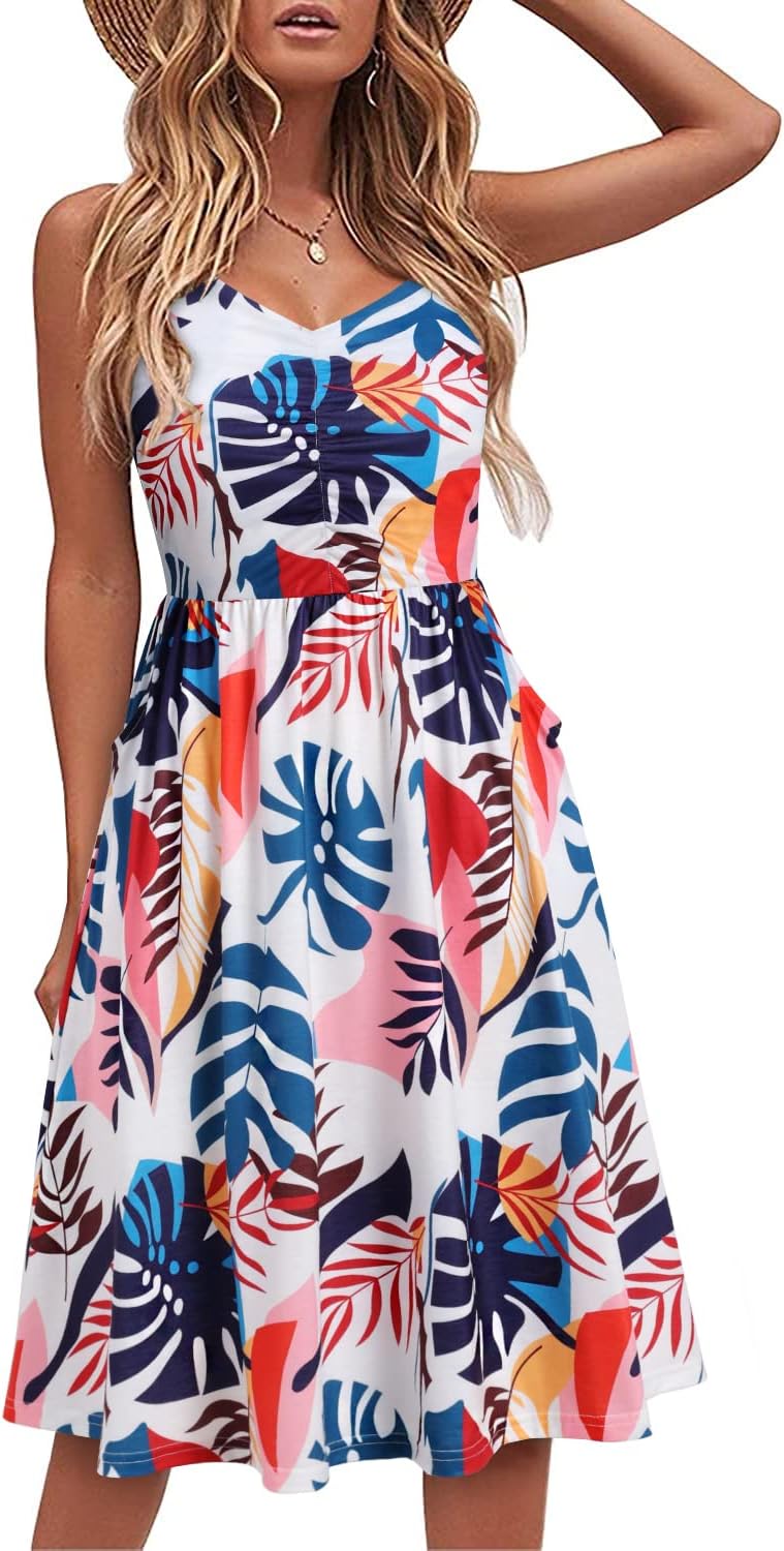 YATHON Casual Dresses for Women Sleeveless Summer Beach Style
