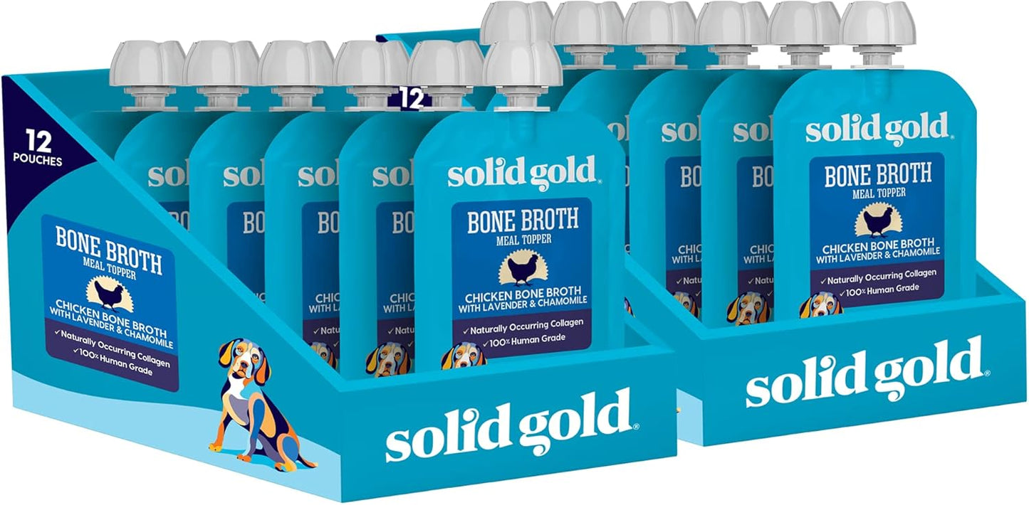 Solid Gold Chicken Bone Broth for Dogs - Nutrient-Rich Toppers
