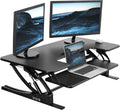 VIVO 42 in Stand Up Desk Converter V Series - Black Dual Monitor Riser