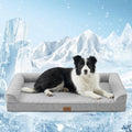 Cooling Dog Bed with Orthopedic Foam for Large Dogs, Grey