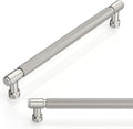 10 Pack Brushed Satin Nickel Knurled Cabinet Pulls 7.5 in - Durable