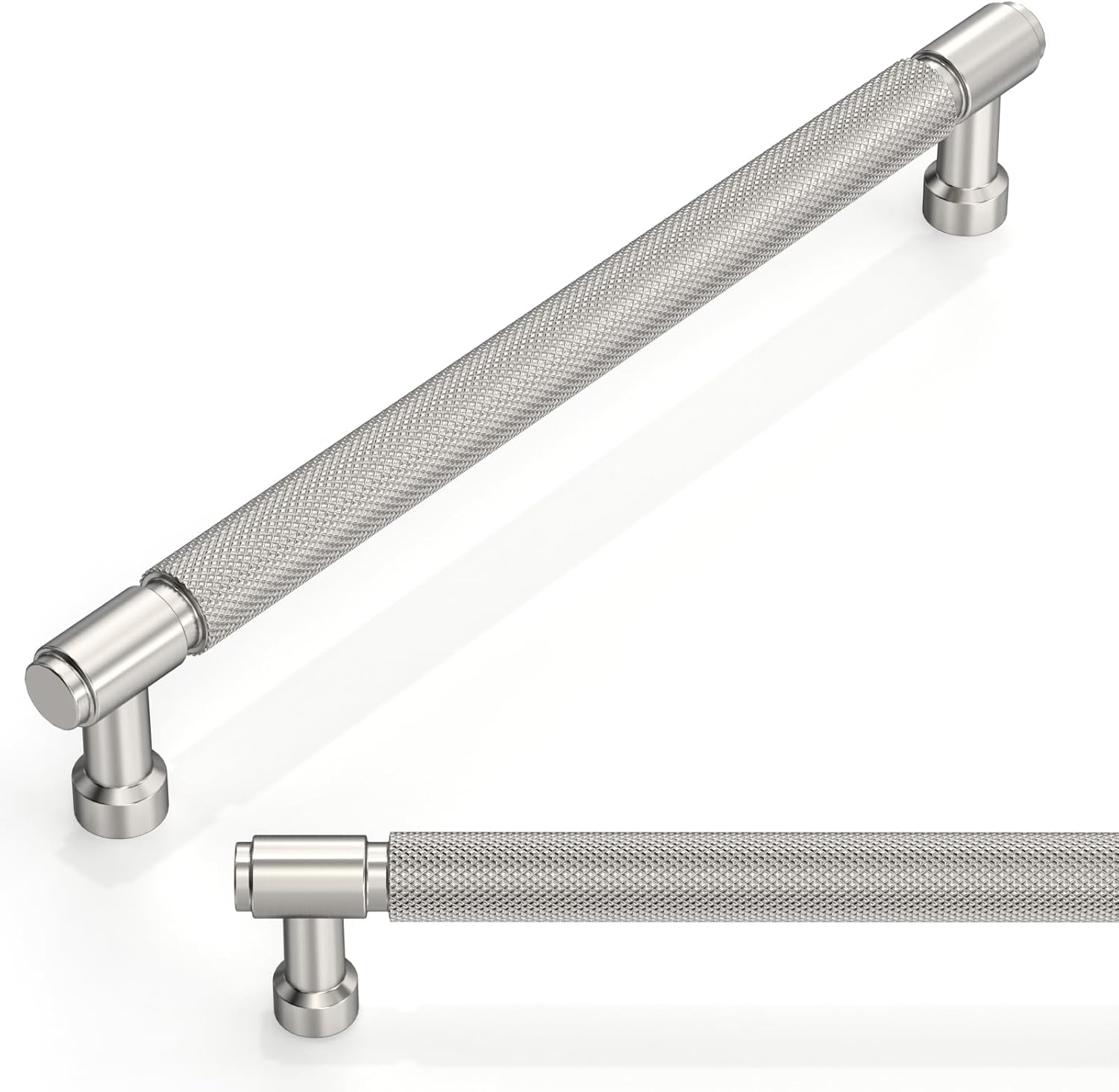 10 Pack Brushed Satin Nickel Knurled Cabinet Pulls for Drawers