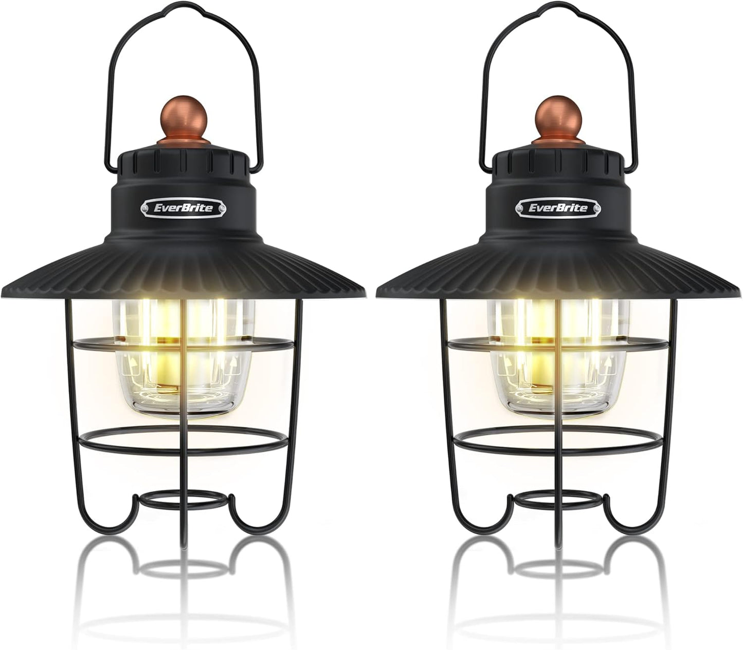EverBrite USB Rechargeable Lantern Pack - Vintage Style, 3 Light Modes