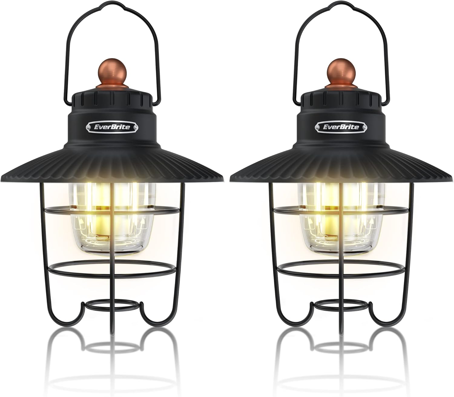 EverBrite USB Rechargeable Lantern Pack - Vintage Style, 3 Light Modes