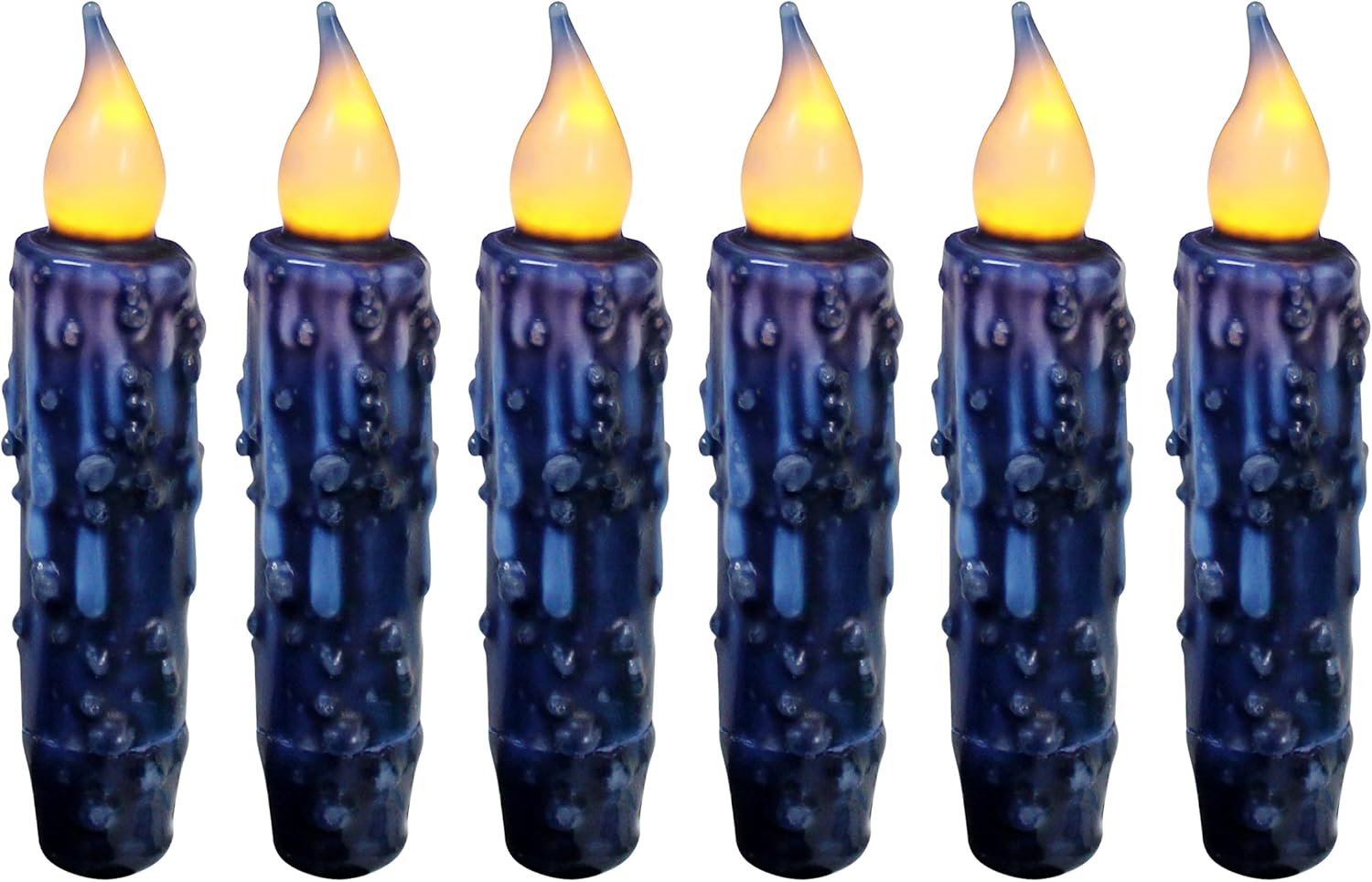 Real Wax Hand Dipped LED Timer Taper Candles for Rustic Decor