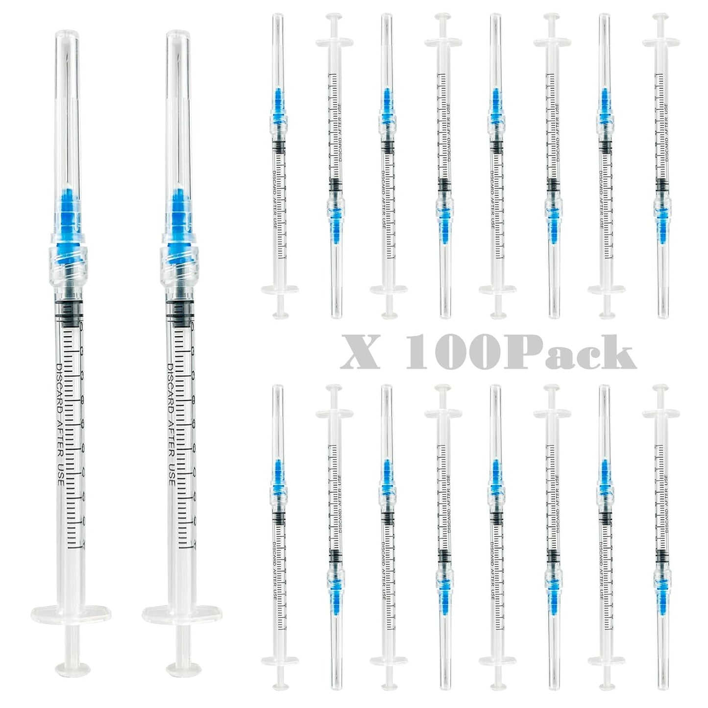 100Pack 1ml Luer Lock Syringes with 23Ga Needles by jiayoushot