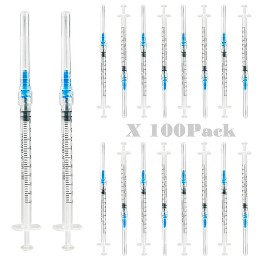 100Pack 1ml Luer Lock Syringes with 23Ga Needles by jiayoushot