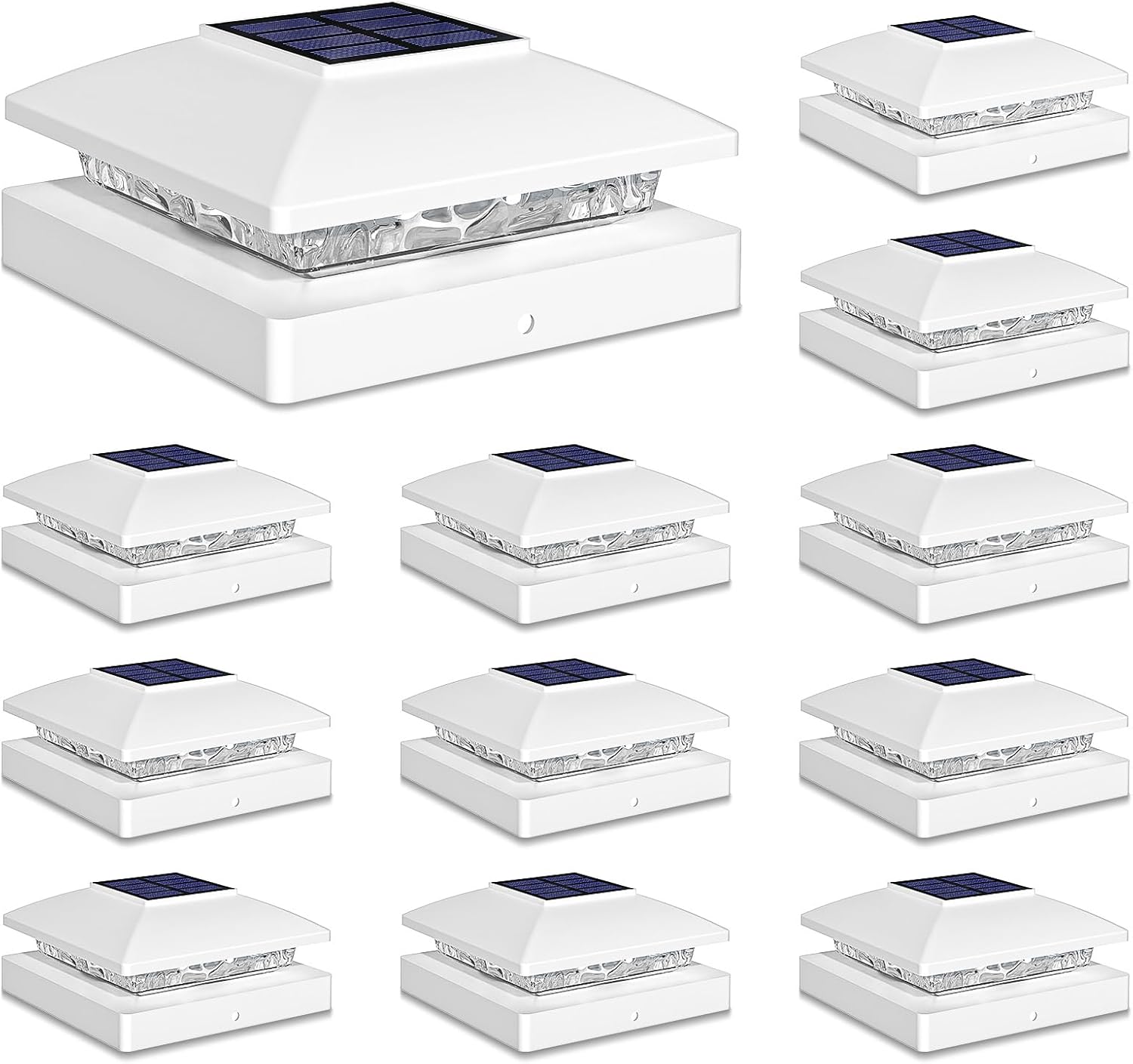 Solar Post Cap Lights Outdoor 12pack for Deck and Fence Use