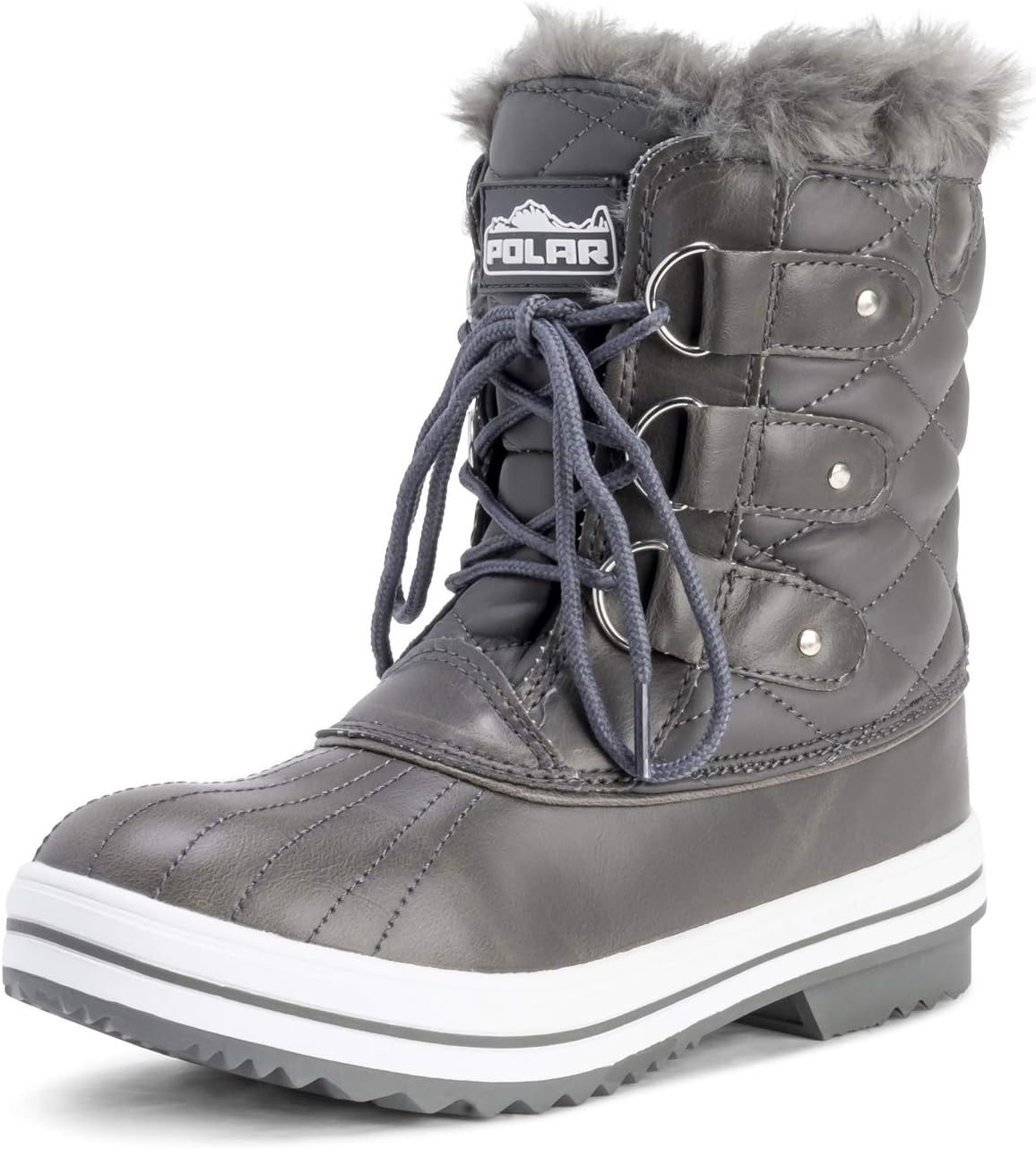 POLAR Womens Snow Boot Quilted Short Winter Waterproof Boots