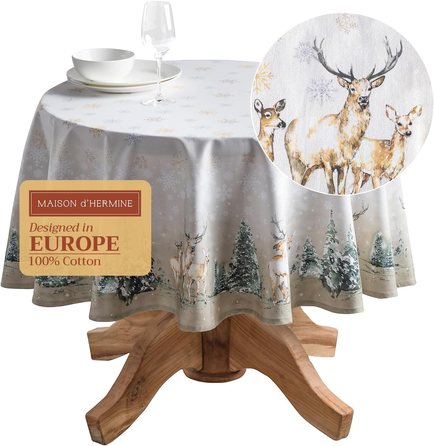 Maison d' Hermine 69 Inches Round Tablecloth for Every Occasion