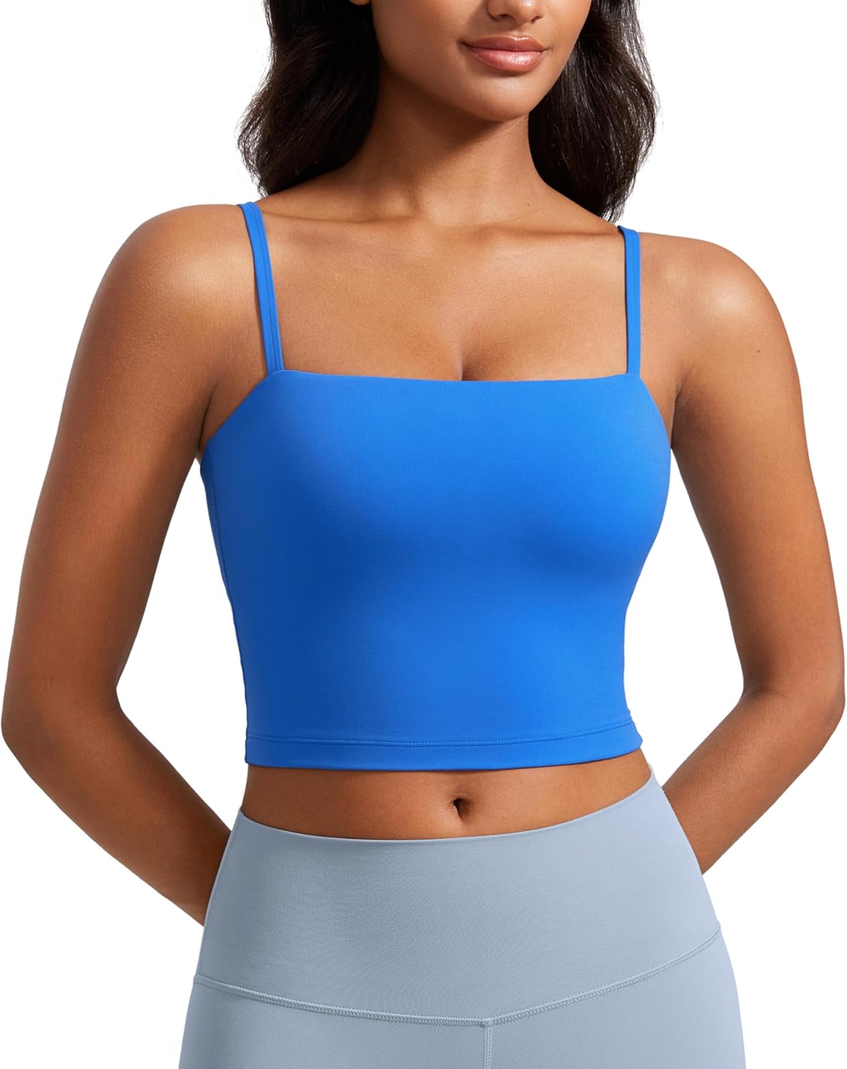 CRZ YOGA Butterluxe Longline Sports Bra for Women - Soft Comfort