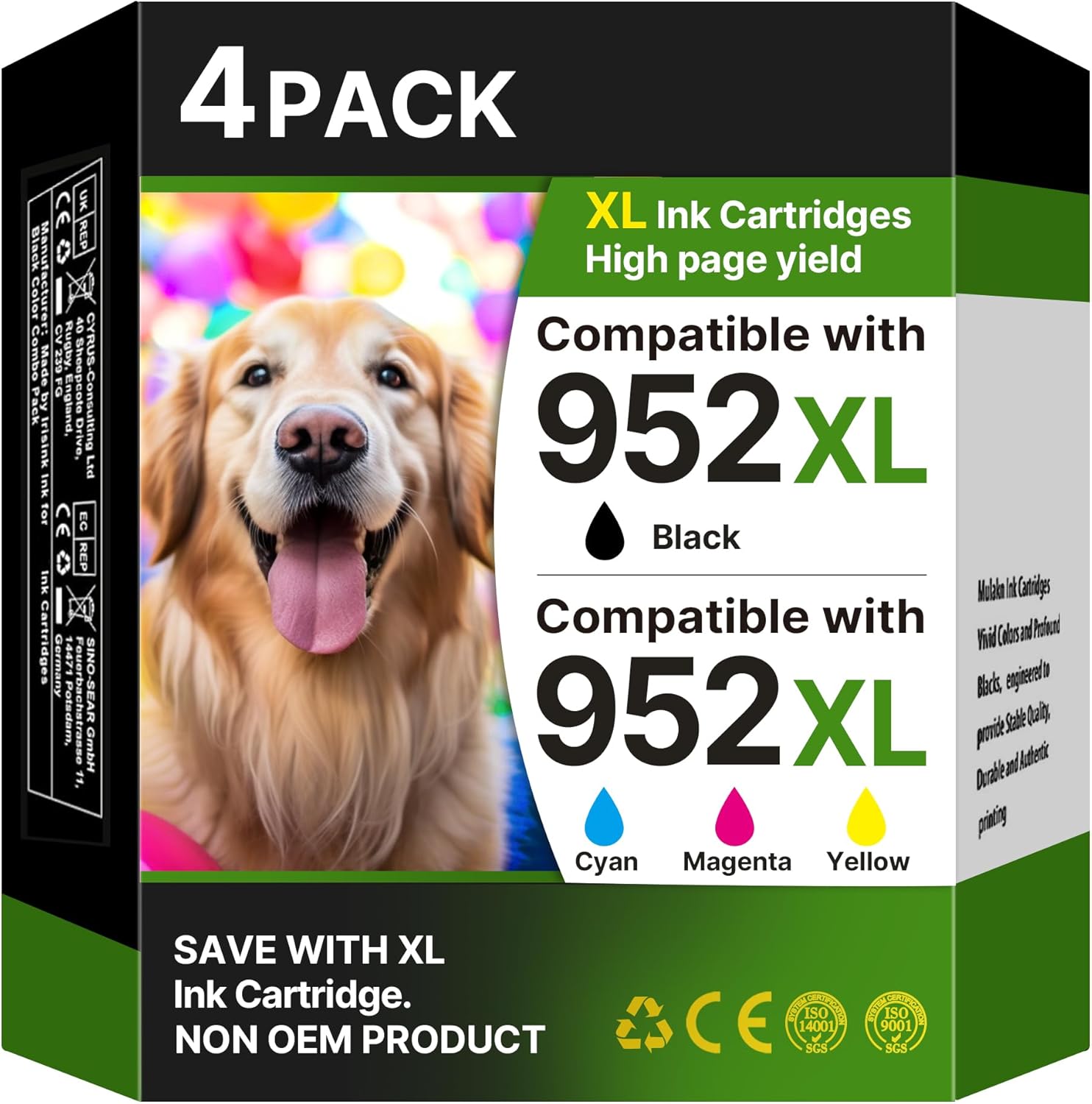 High Yield 952XL Ink Cartridges Combo Pack for HP Printers