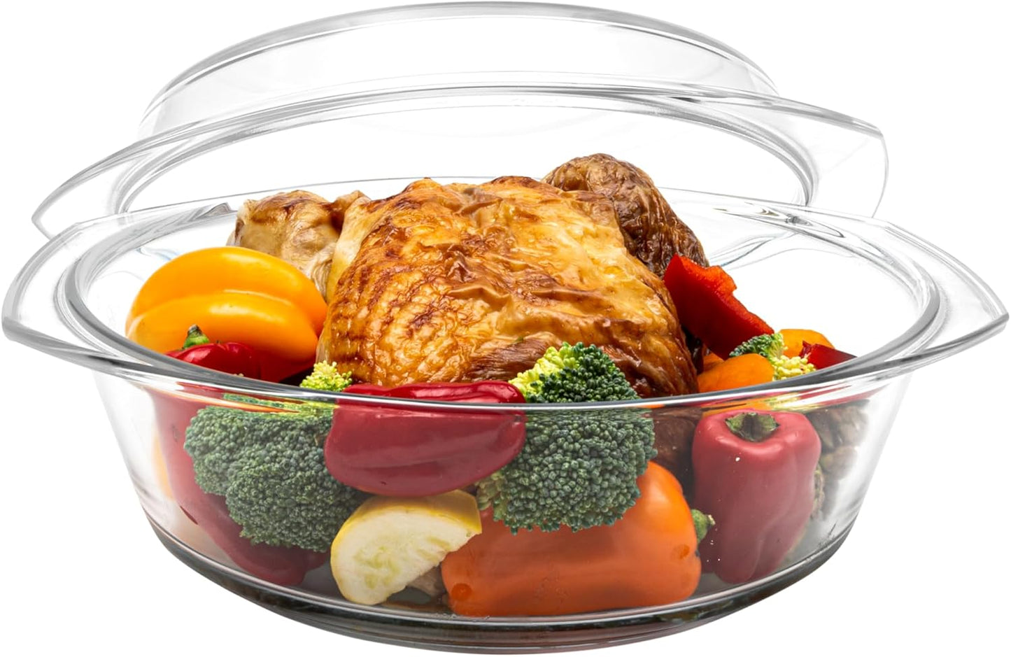 Simax 3.5 Quart Round Glass Casserole Dish: Versatile Oven-to-Table Cookware